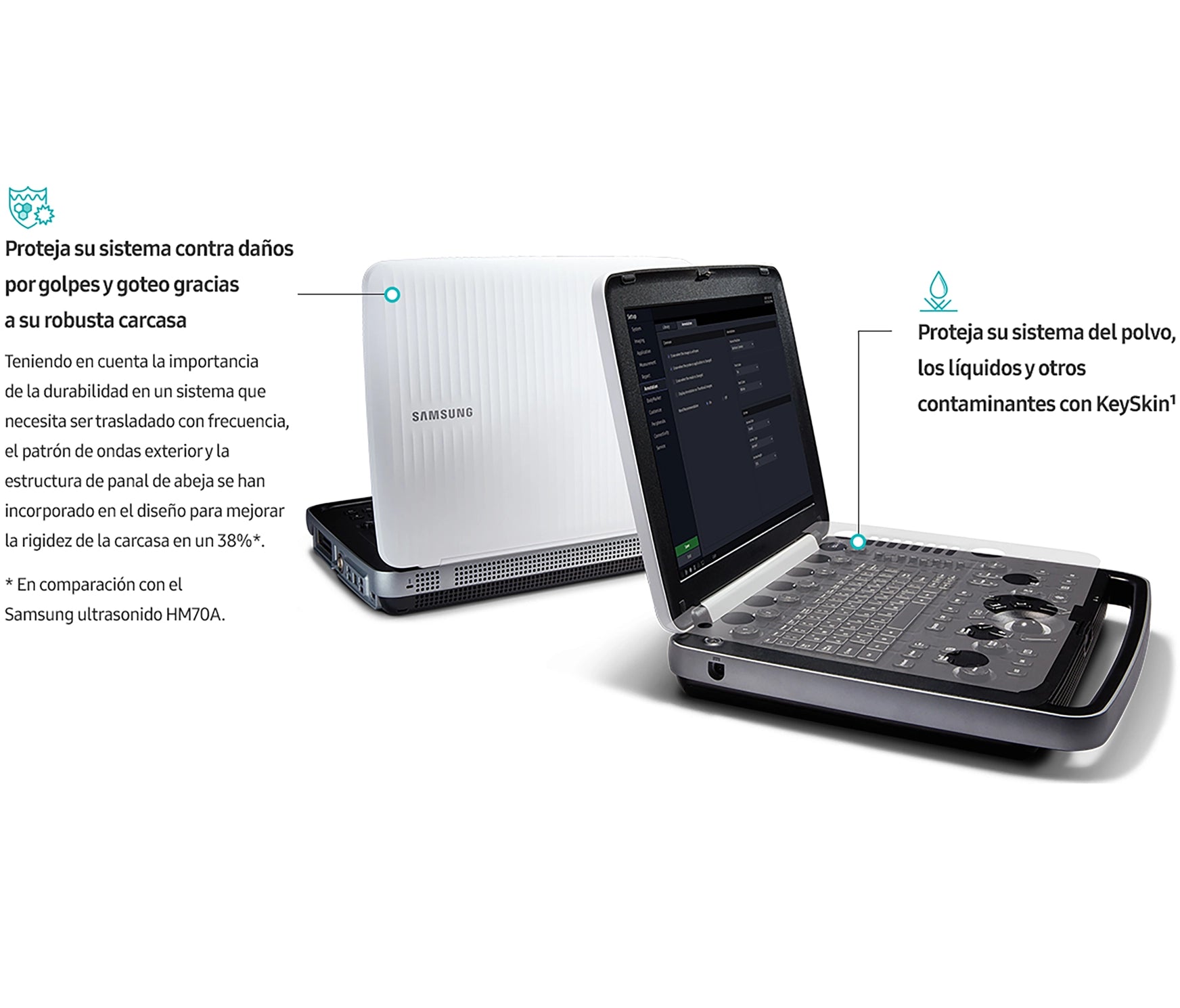 Ultrasonido Portátil Samsung HM70 EVO incluye Transductor Volumétrico + Vaginal GINECOLOGÍA PORTÁTIL SAMSUNG